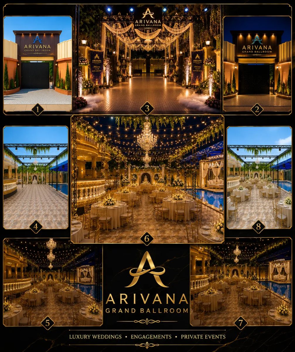 Arivana Grand Ballroom entrances and celebration spaces